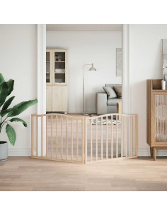 Cancello per Cani Pieghevole 2 Pannelli 160 cm Legno di Pioppo 2