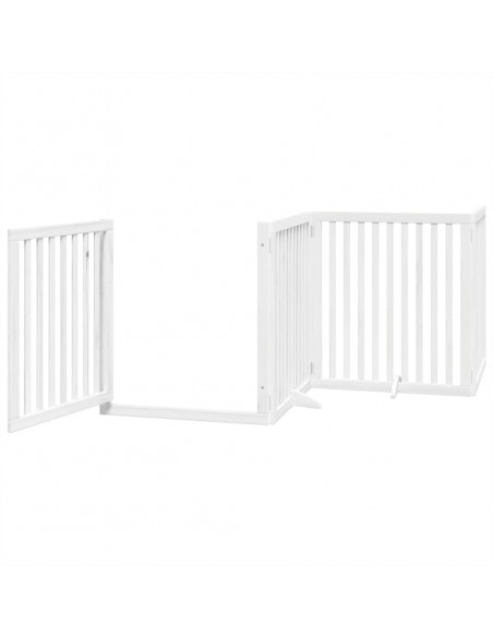 Cancello Cani Porta Pieghevole Bianco 4 Pannelli 320 cm Pioppo