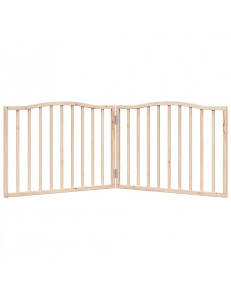 Cancello per Cani Pieghevole 2 Pannelli 160 cm Legno di Pioppo