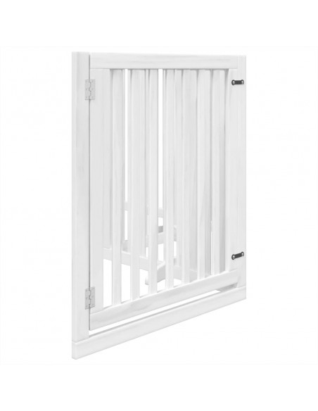 Cancello Cani Porta Pieghevole Bianco 4 Pannelli 320 cm Pioppo