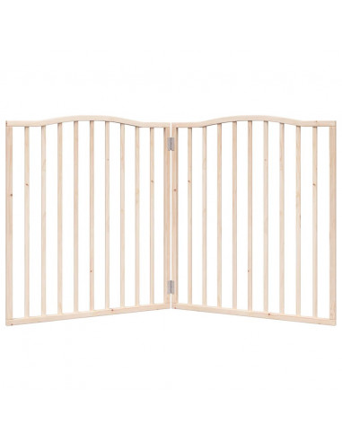 Cancello per Cani Pieghevole 2 Pannelli 160 cm Legno di Pioppo