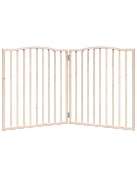 Cancello per Cani Pieghevole 2 Pannelli 160 cm Legno di Pioppo