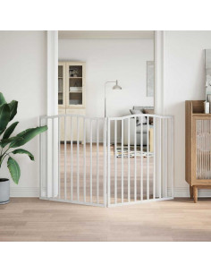 Cancello per Cani Pieghevole 2 Pannelli Bianco 160 cm Pioppo 2