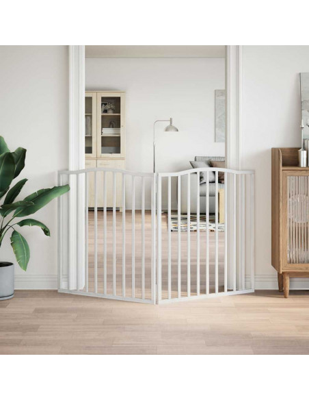 Cancello per Cani Pieghevole 2 Pannelli Bianco 160 cm Pioppo