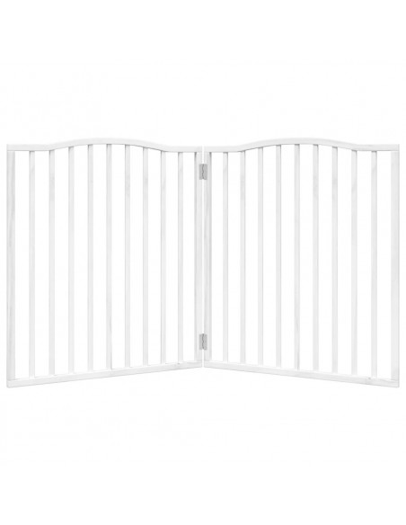 Cancello per Cani Pieghevole 2 Pannelli Bianco 160 cm Pioppo