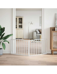 Cancello per Cani Pieghevole 2 Pannelli Bianco 160 cm Pioppo 2