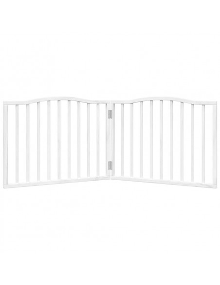 Cancello per Cani Pieghevole 2 Pannelli Bianco 160 cm Pioppo