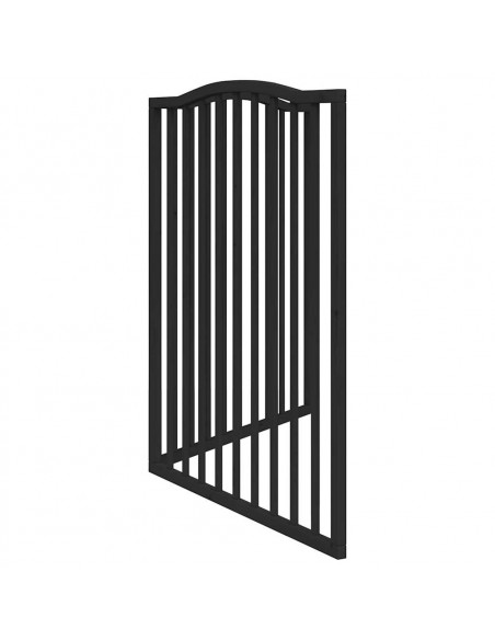 Cancello per Cani Pieghevole 2 Pannelli Nero 160cm Legno Pioppo