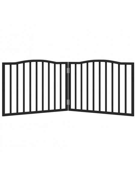 Cancello per Cani Pieghevole 2 Pannelli Nero 160cm Legno Pioppo