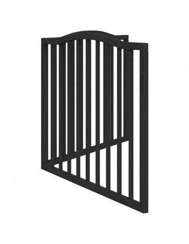 Cancello per Cani Pieghevole 2 Pannelli Nero 160cm Legno Pioppo