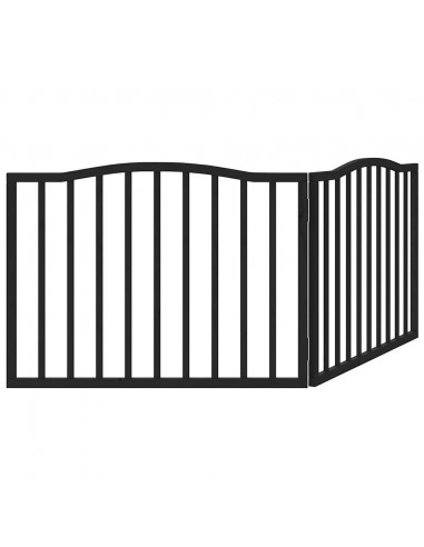 Cancello per Cani Pieghevole 2 Pannelli Nero 160cm Legno Pioppo