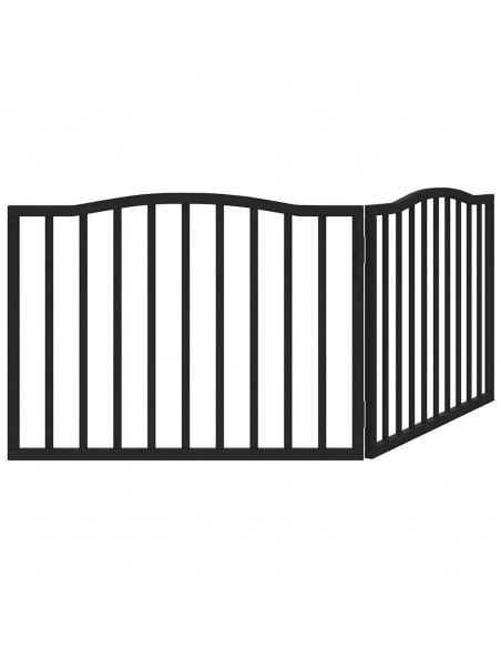 Cancello per Cani Pieghevole 2 Pannelli Nero 160cm Legno Pioppo