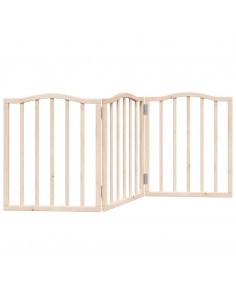 Cancello per Cani Pieghevole 3 Pannelli 150 cm Legno di Pioppo 2