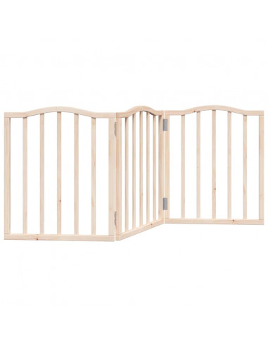 Cancello per Cani Pieghevole 3 Pannelli 150 cm Legno di Pioppo