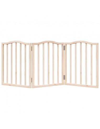 Cancello per Cani Pieghevole 3 Pannelli 150 cm Legno di Pioppo