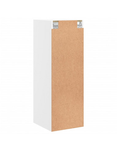 Mobile a Muro con Ante in Vetro Bianco 35x37x100 cm