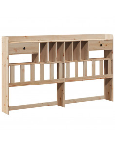 Testiera con Scomparti 200 cm in Legno Massello di Pino 2