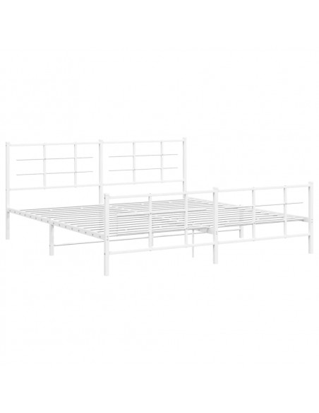 Giroletto con Testiera e Pediera Metallo Bianco 200x200 cm