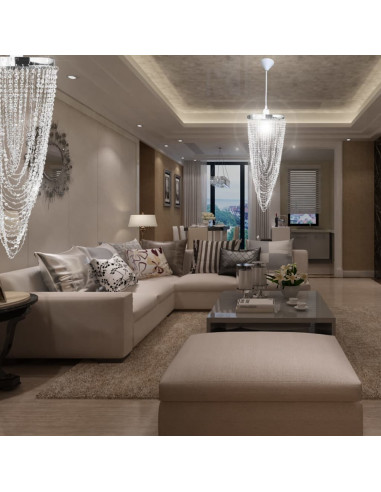 Lampadario Sospeso in Cristallo 22 x 58 cm