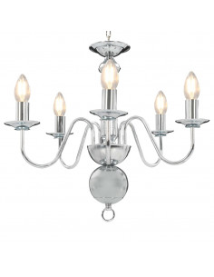 Lampadario Argento 5 Lampadine Attacco E14 2