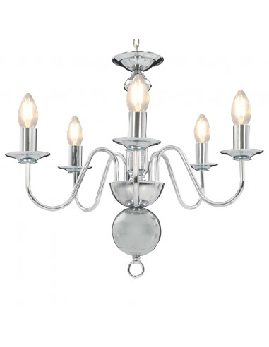 Lampadario Argento 5 Lampadine Attacco E14