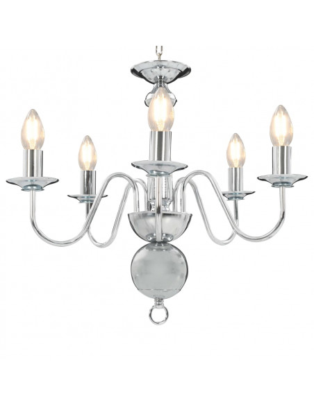 Lampadario Argento 5 Lampadine Attacco E14