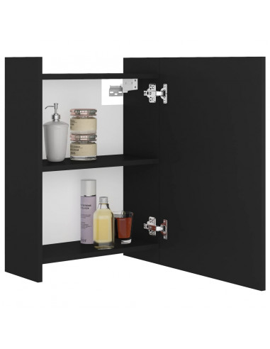 Mobile Bagno con Specchio Nero 62,5x20,5x64cm Legno Multistrato