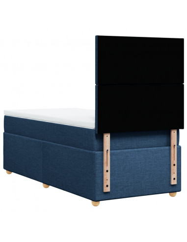 Giroletto a Molle con Materasso Blu 90x190 cm in Tessuto