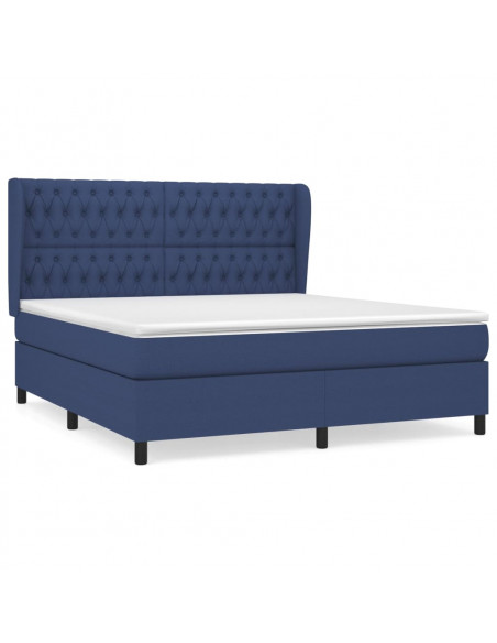 Giroletto a Molle con Materasso Blu 180x200 cm in Tessuto