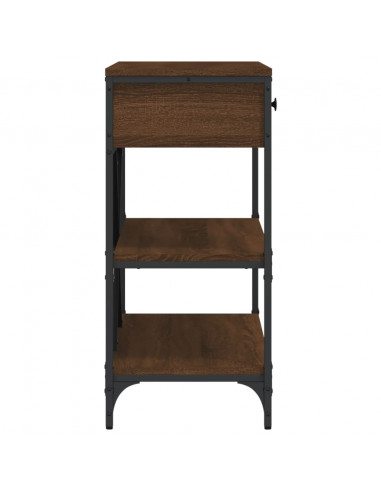 Tavolino Consolle Cassetti e Ripiani Rovere Marrone Multistrato