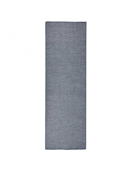 Tappeto da Esterni a Tessitura Piatta 80x250 cm Blu
