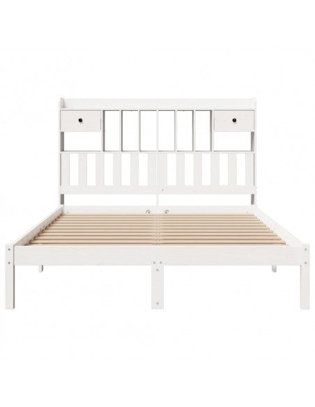 Letto Libreria senza Materasso Bianco 160x200 cm Legno di Pino