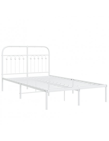Giroletto con Testiera in Metallo Bianco 120x200 cm