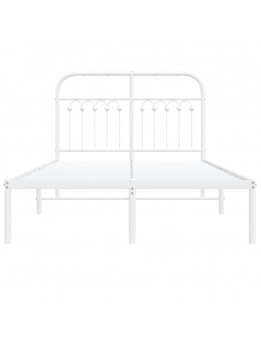 Giroletto con Testiera in Metallo Bianco 120x200 cm