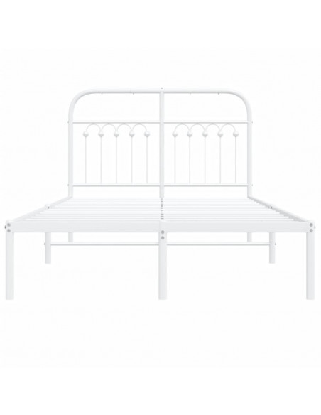 Giroletto con Testiera in Metallo Bianco 120x200 cm
