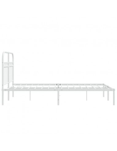 Giroletto con Testiera in Metallo Bianco 120x200 cm