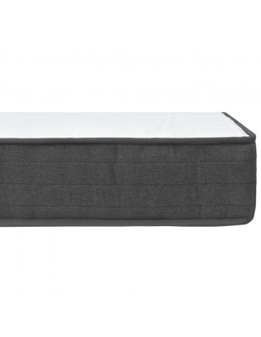 Letto a Molle Grigio Scuro in Tessuto 160x200 cm
