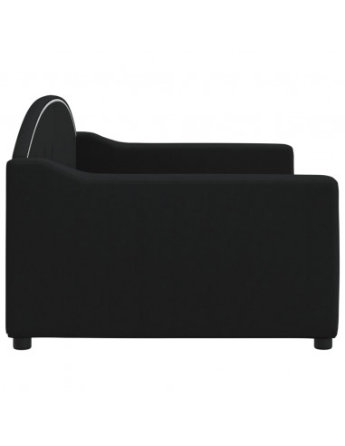 Letto da Giorno Nero 90x200 cm in Tessuto