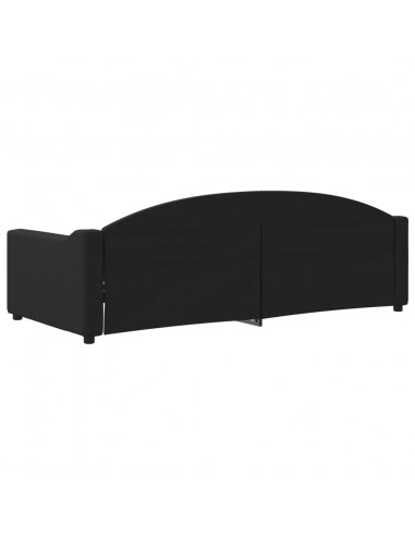 Letto da Giorno Nero 90x200 cm in Tessuto