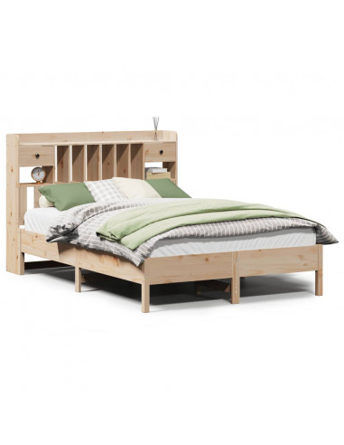 Letto Libreria senza Materasso 160x200 cm in Legno di Pino