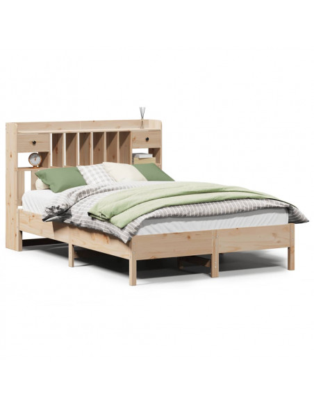 Letto Libreria senza Materasso 160x200 cm in Legno di Pino