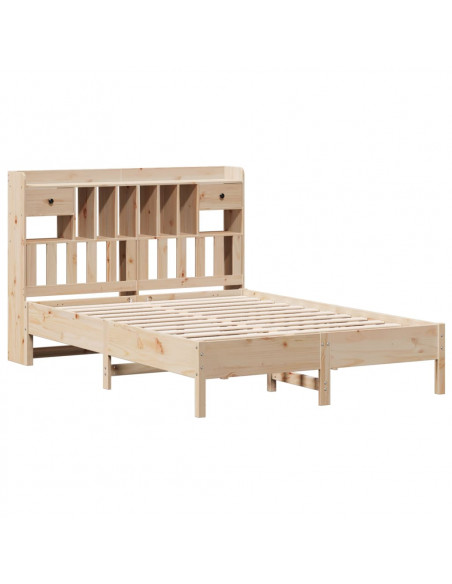 Letto Libreria senza Materasso 160x200 cm in Legno di Pino