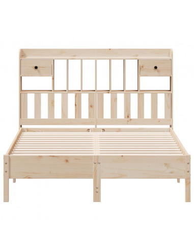 Letto Libreria senza Materasso 160x200 cm in Legno di Pino
