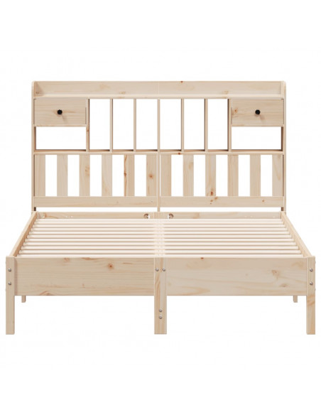 Letto Libreria senza Materasso 160x200 cm in Legno di Pino