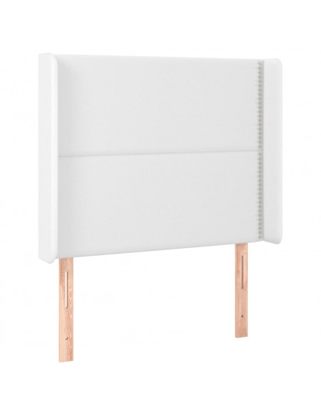 Testiera a LED Bianco 103x16x118/128 cm in Similpelle