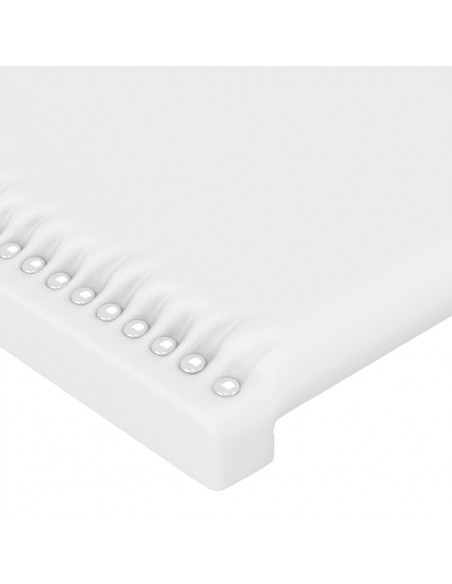 Testiera a LED Bianco 103x16x118/128 cm in Similpelle