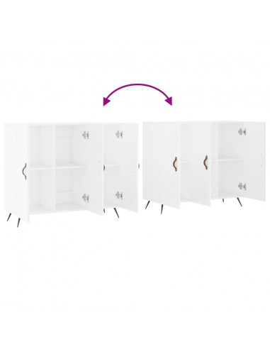 Credenza Bianca 90x34x80 cm in Legno Multistrato