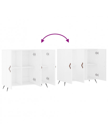 Credenza Bianca 90x34x80 cm in Legno Multistrato