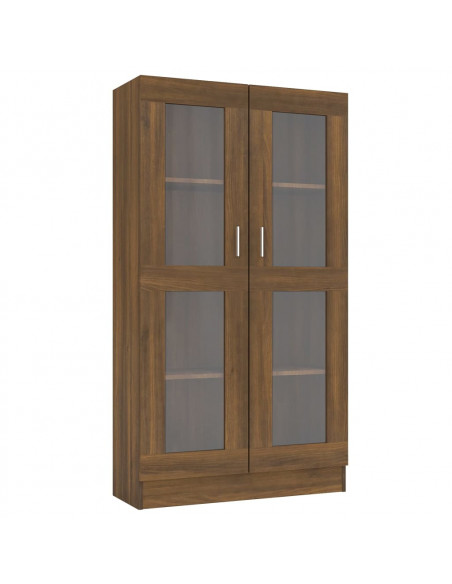 Mobile Vetrina Rovere Marrone 82,5x30,5x150cm Legno Multistrato