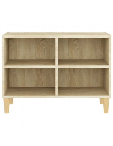 Mobile TV con Gambe Legno Massello Rovere Sonoma 69,5x30x50 cm